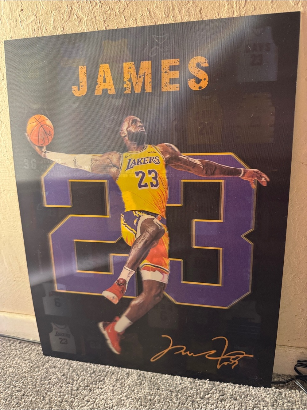 NBA LeBron James, Lakers Basketball, 3D Holographic Poster Wall Art